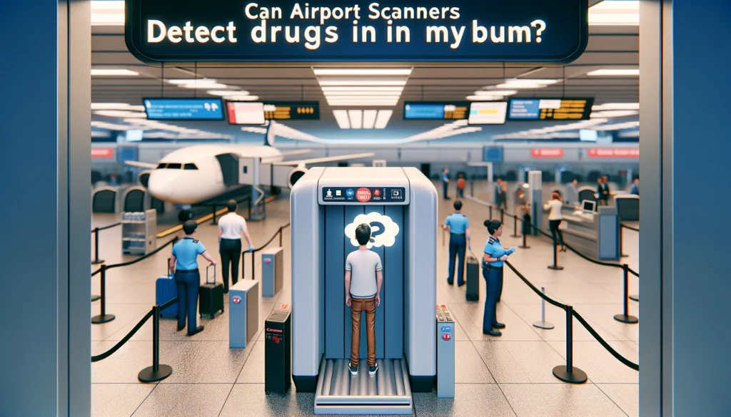 Can airport scanners detect drugs in my bum?