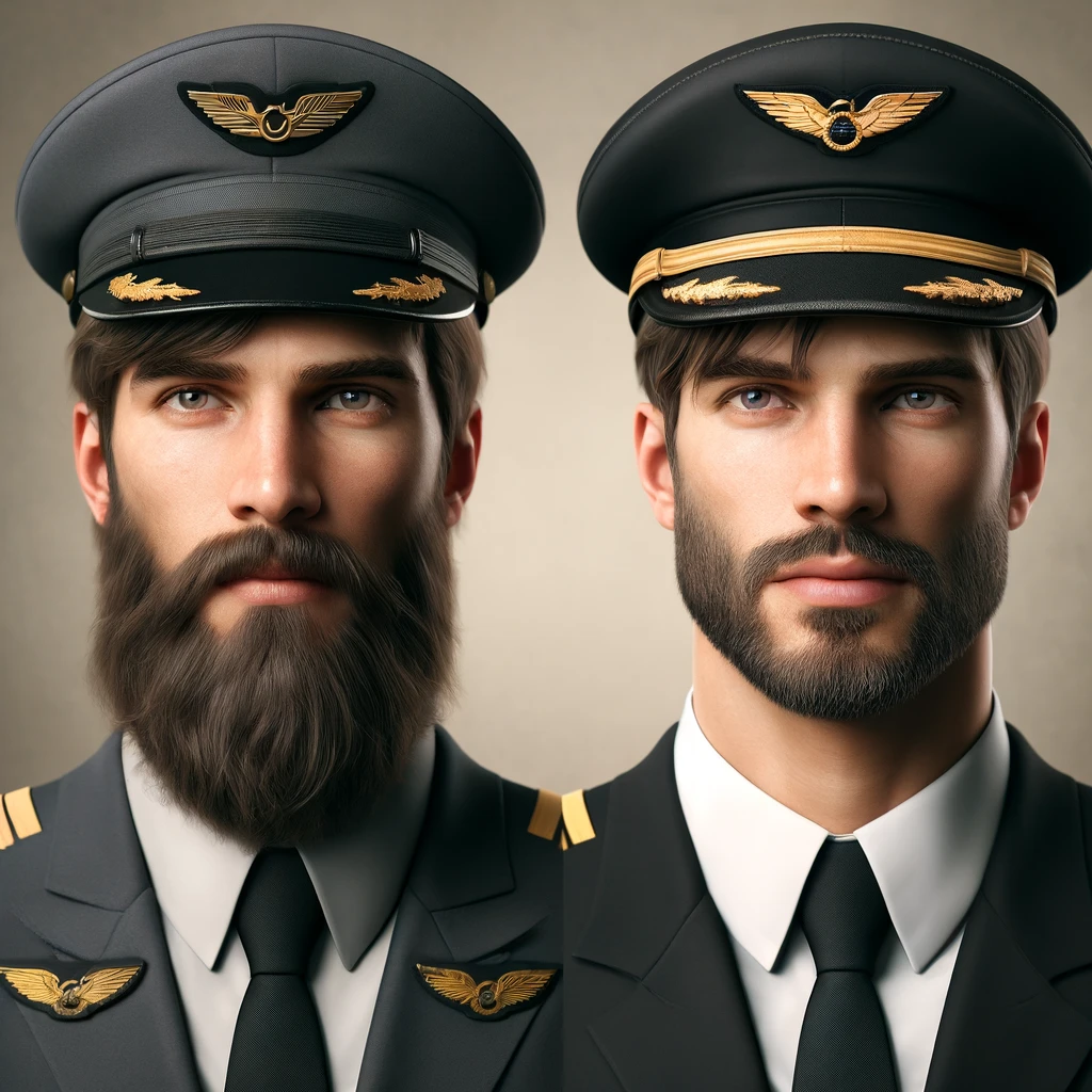 Can pilots have facial hair?