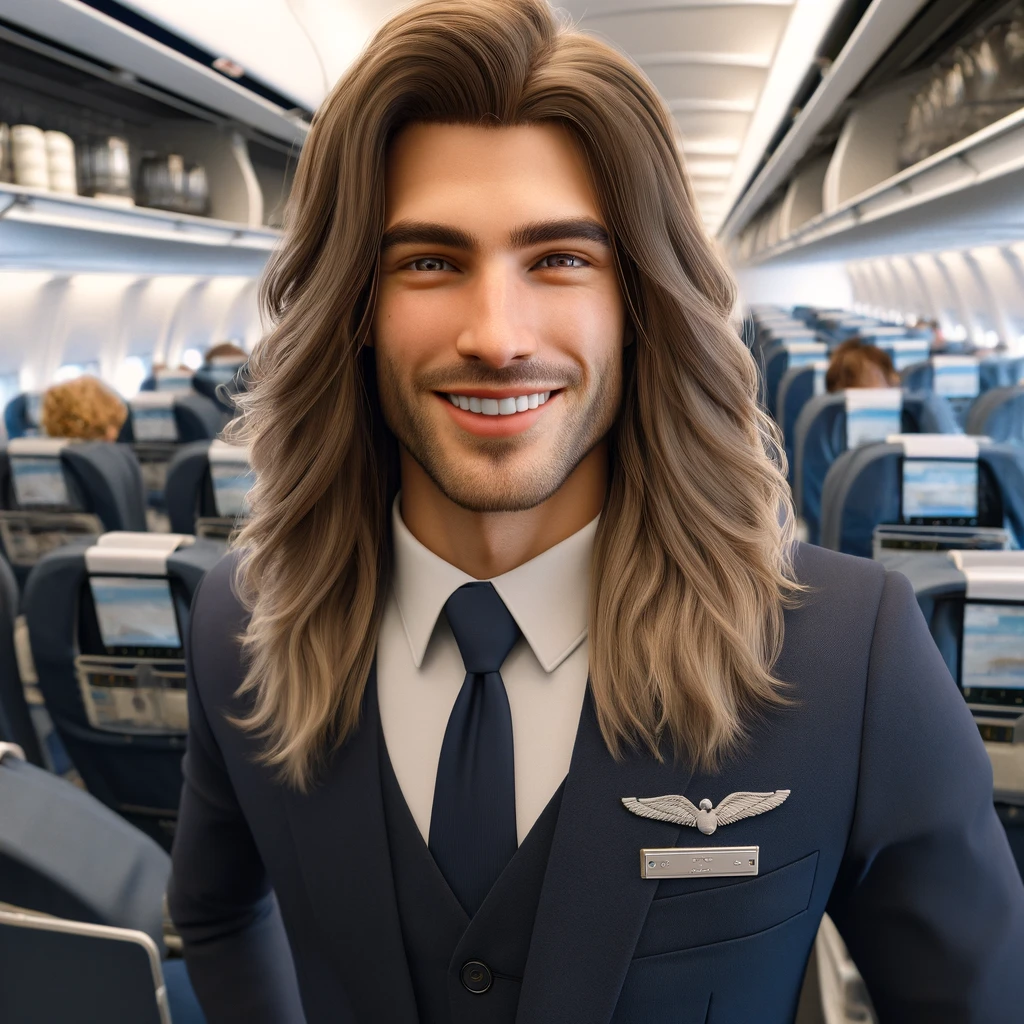 Male Flight Attendant Long Hair